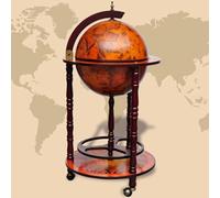 vidaXL Globe bar with bottle rack, eucalyptus wood, SKU: 60774 Brown