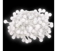 vidaXL Globe Fairy String Lights 20m, 200 Cold White LED Lights, Energy-Efficient - 8 Lighting Modes for Parties, Weddings, Outdoor and Indoor Use, USB Powered