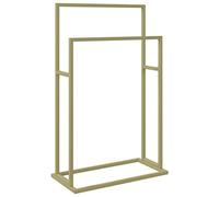 'vidaXL Gold Freestanding Towel Rack - Iron Construction with Modern Industrial Accent, Provides Efficient Storage and Organization for Bathroom or Laundry Rooms