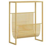 vidaXL Gold Magazine Rack - Steel Constructed Durable Book organiser with Ample Space and Tabletop - Easy to Assemble and Flexible Placement - 35x15x45 cm