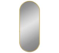 vidaXL Gold Oval Wall Mirror - Glass Vanity/Cosmetic Mirror 50x20cm for Bedroom, Living Room, Hallway - Modern PVC Frame, Easy Mount