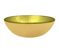 'vidaXL Gold Tempered Glass Basin - Stylish Above-Counter Sink Design for Modern Bathroom, Washroom, Powder Room