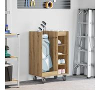 vidaXL Golf Cabinet with Wheel Plain Artisan Oak 65 x 45 x 98 cm