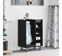 vidaXL Golf Cabinet with Wheel Plain Black Oak 65 x 45 x 98 cm