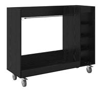 vidaXL Golf Cabinet with Wheel Plain Black Oak Look 120 x 45 x 98 cm Spacious Golf Cabinet Modern Style Practical Shelf Cool Indoor Furniture Ideal for Garage