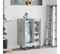 vidaXL Golf Cabinet with Wheel Plain Concrete Grey 65 x 45 x 98 cm