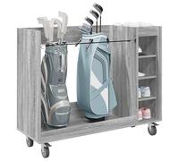 vidaXL Golf Cabinet with Wheel Plain Grey Sonoma 120 x 45 x 98 cm, Spacious Golf Cabinet, Modern Style, Practical Shelf, Cool Indoor Furniture, Ideal for the Garage