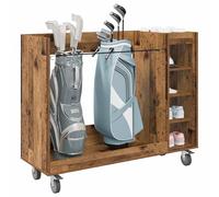 vidaXL Golf Cabinet with Wheel, Plain Reclaimed Wood, 120 x 45 x 98 cm, Spacious Golf Cabinet, Modern Style, Practical Shelf, Cool Indoor Furniture, Ideal for the Garage