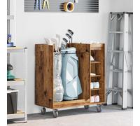 vidaXL Golf Cabinet with Wheel, Plain Reclaimed Wood, 65 x 45 x 98 cm, Garage, Rectangular, Modern, Robust Design for Vehicle Storage, Slim Lines, Optimal Use of Space, Built to Last, Safe