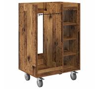 vidaXL Golf Cabinet with Wheel, Plain Reclaimed Wood, 65 x 45 x 98 cm, Garage, Rectangular, Modern, Robust Design for Vehicle Storage, Slim Lines, Optimal Use of Space, Built to Last, Safe