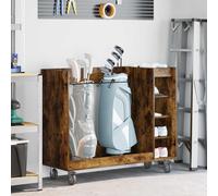 vidaXL Golf Cabinet with Wheel Plain Smoked Oak 120 x 45 x 98 cm