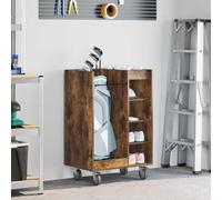 vidaXL Golf Cabinet with Wheel Plain Smoked Oak 65 x 45 x 98 cm