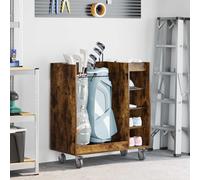 vidaXL Golf Cabinet with Wheel Plain Smoked Oak 90 x 45 x 98 cm