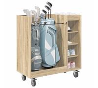vidaXL Golf Cabinet with Wheel Plain Sonoma Oak 90 x 45 x 98 cm, Spacious Golf Cabinet, Modern Style, Practical Shelf, Cool Indoor Furniture, Ideal for the Garage