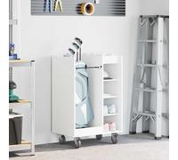 vidaXL Golf Cabinet with Wheel Plain White 65 x 45 x 98 cm, Spacious Golf Cabinet, Modern Style, Practical Shelf, Cool Indoor Furniture, Ideal for the Garage