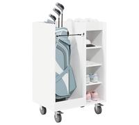 vidaXL Golf Cabinet with Wheel Plain White 65 x 45 x 98 cm, Spacious Golf Cabinet, Modern Style, Practical Shelf, Cool Indoor Furniture, Ideal for the Garage