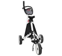 vidaXL Golf Trolley Black and White Aluminium Foldable, Golf Trolley, Portable C