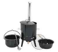 vidaXL Goulash Cannon with Chimney and Lid, Outdoor Grill for Camping, Goulash S