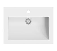 vidaXL Granite Basin White Above Counter Bathroom Cloakroom Wash Sink Bowl