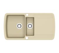 vidaXL Granite Kitchen Sink Double Basins Beige