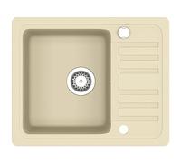vidaXL Granite Kitchen Sink Single Basin Beige