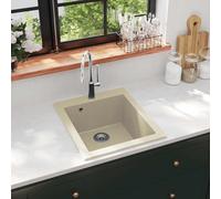 vidaXL Granite Kitchen Sink Single Basin Beige