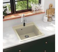 vidaXL Granite Kitchen Sink Single Basin Beige