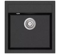 vidaXL Granite Kitchen Sink Single Basin Black