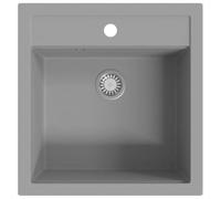 vidaXL Granite Kitchen Sink Single Basin Grey