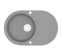 Granite Kitchen Sink Single Basin Oval Basket Strainer Multi Colours vidaXL
