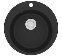 Vidaxl Granite Kitchen Sink Single Basin Round Black Kitchen Sinks