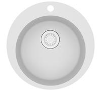Vidaxl Granite Kitchen Sink Single Basin Round White