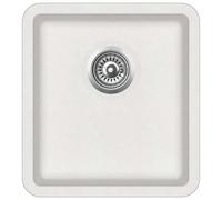 vidaXL Granite Kitchen Sink Single Basin White Basket Strainer Wash Bowl Basin