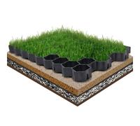 vidaXL Grass Grids 16 pcs Black 60x40x3 cm Plastic