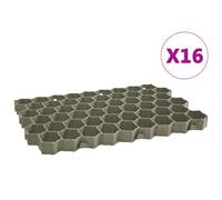 vidaXL Grass Grids Grass Protection Mesh Turf Lawn Netting 16pcs Green Plastic