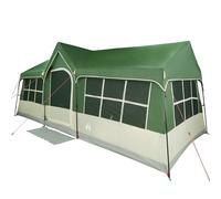 vidaXL Green 12-Person Collapsible Polyester Camping Tent - Durable, Spacious, Weather-Resistant, Easy Setup