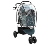 vidaXL Green 3 Wheel Pet Trolley Oxford Fabric Steel Frame 78 x 54 x 101 cm Foldable Comfortable Sensitive Brake for Indoor and Outdoor Use with Cover