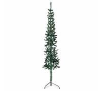 'vidaXL Green Artificial Half Christmas Tree with Stand - Slim Space-saving Design, Reusable PVC Material, Easy to Assemble-210 cm