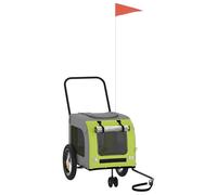 vidaXL Green Dog Pram Polyester Steel 124 x 53 x 53 cm Foldable
