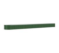 vidaXL Green Flower Box - Powder-Coated Steel Raised Garden Bed 620x80x36 cm, Weather-Resistant, Spacious Outdoor Planter for Vegetables/Flowers