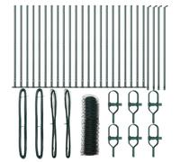 vidaXL Green Hexagonal Fence 0.5 x 50 m, Powder Coated Steel, Weatherproof, Complete Fencing Kit, Easy Assembly, Flexible, Outdoor Use, Marking