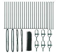 vidaXL Green Hexagonal Fence 0.5 x 50 m, Powder Coated Steel, Weatherproof, Complete Fencing Kit, Easy Assembly, Flexible, Outdoor Use, Marking