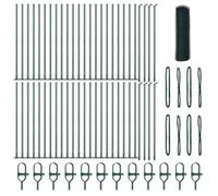 vidaXL Green Hexagonal Fence 2x330ft Steel Fence Kit Durable Outdoor Fence Kit Easy Assembly Complete Kit Modern Garden Fence Powder Coated Garden Protection