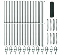 vidaXL Green Hexagonal Fence 2x330ft Steel Fence Kit Durable Outdoor Fence Kit Easy Assembly Complete Kit Modern Garden Fence Powder Coated Garden Protection