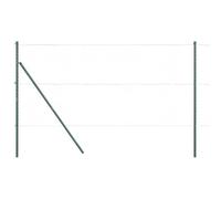 vidaxl green metal fence post set of 2 - garden securing & uv resistant cylindrical stakes