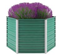 vidaXL Garden Raised Bed Galvanised Steel 129x129x77 cm Green UK