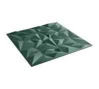 vidaXL Green XPS Amethyst Wall Panels - Tile Wallpaper Coverings for Bedroom, Living Room, Office, and More - 12 pcs, 50x50 cm Each, Water-Resistant.