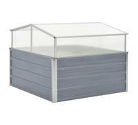 vidaXL Greenhouse Galvanised Steel Grey Outdoor Gardening Planter Propagator
