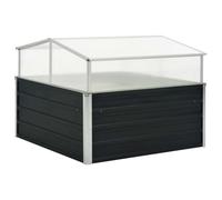 vidaXL Greenhouse Anthracite 100x100x77 cm Galvanised Steel UK