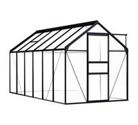 vidaXL Greenhouse Anthracite Aluminium 7.03 m, Grey